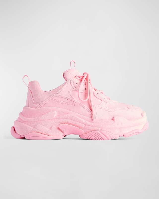 Triple S Velvet Trainer Sneakers